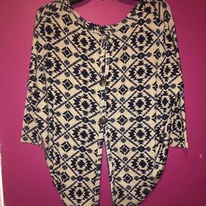 Button down back blouse